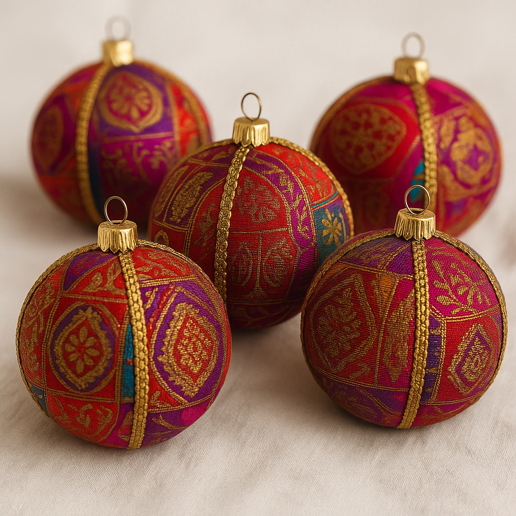 Yashodah Bauble styled for bold festive décor, artisan handmade and sustainable.