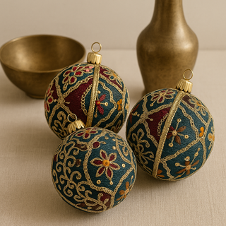 Aaina Bauble styled for elegant home or event décor, sustainable handmade piece