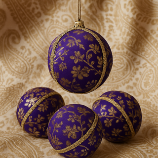 DIY Bauble Kit to create the Kaasni design with fabric panels, trims, and core bauble.