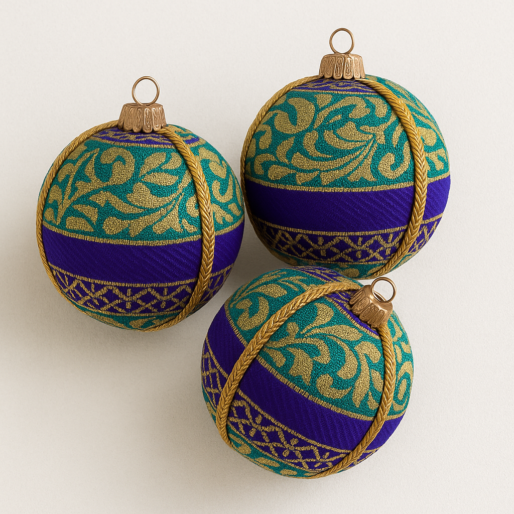 Krisha Bauble styled for opulent home or event décor, sustainable handmade piece.