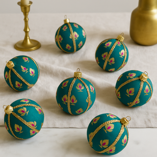 Kush Bauble DIY kit with fabric panels and trim, eco-friendly craft kit.