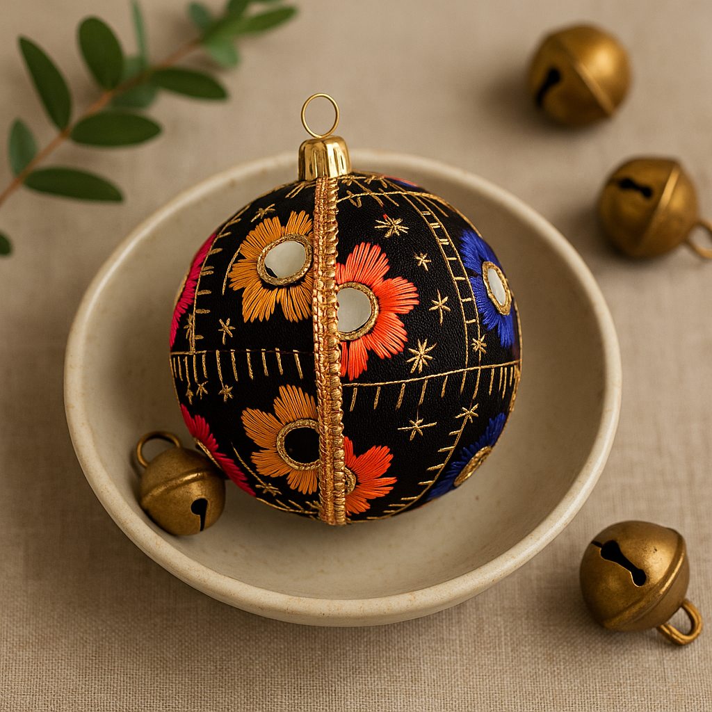 Decorative ornament with floral patterns on a beige background
