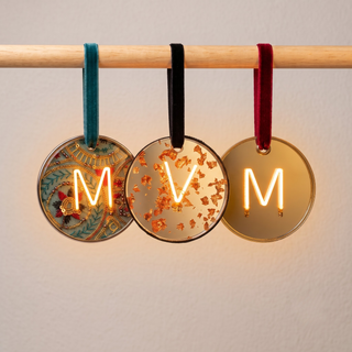 Illuminated Metallic Leaf Bauble | Personalised LED Light-Up Decoration